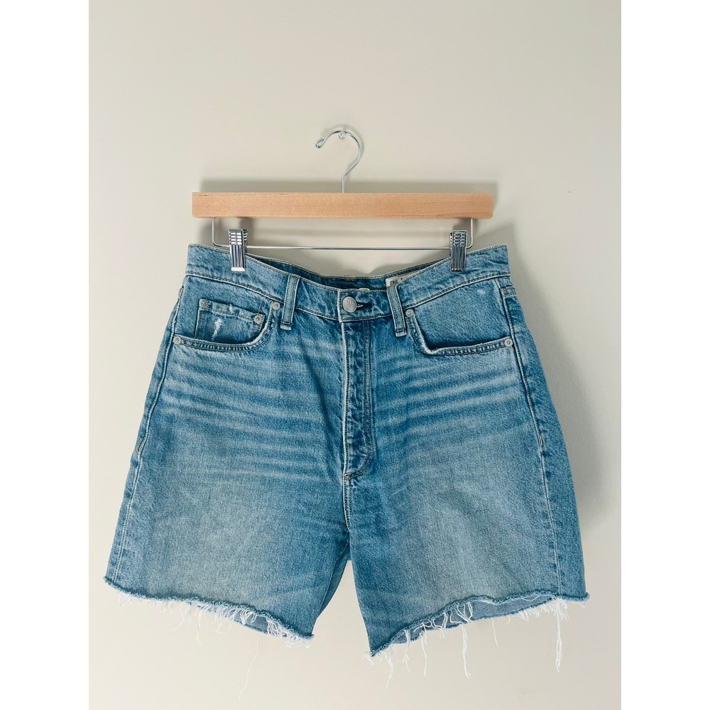 Rag & Bone Alex High Rise Denim Shorts Light Wash Raw Hem Size 30